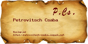 Petrovitsch Csaba névjegykártya